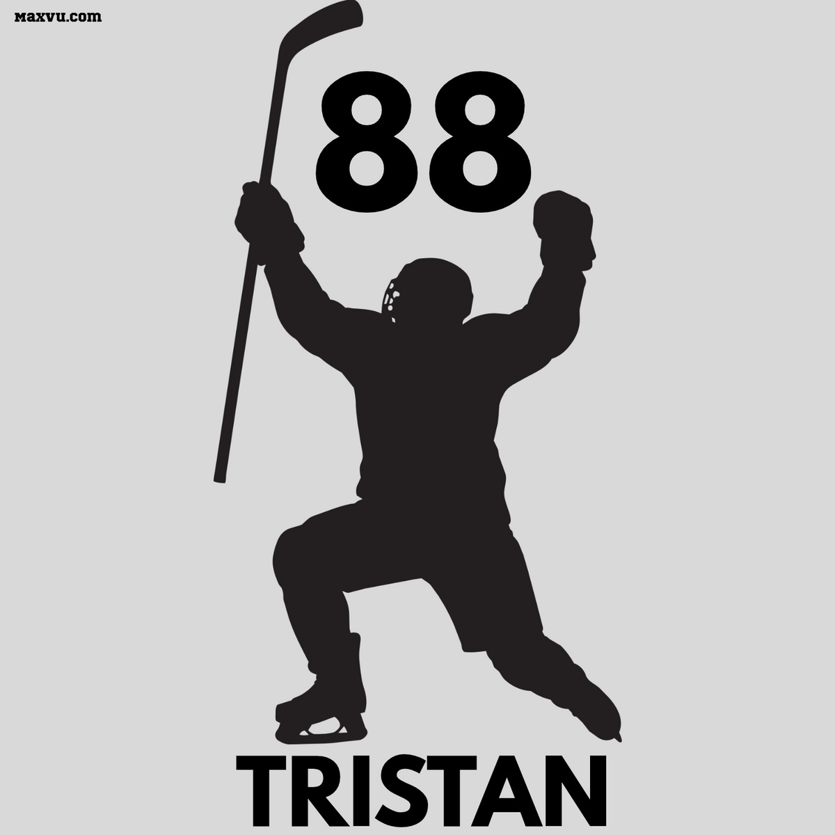 Hockey Goal Celebration Wall Graphic – Custom Name & Number