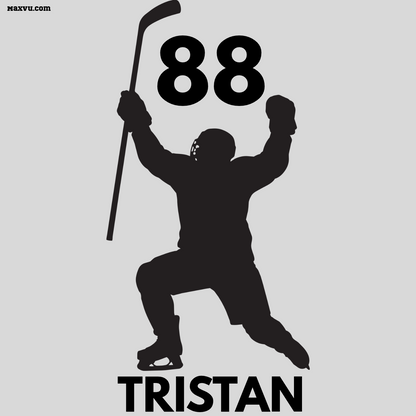 Hockey Goal Celebration Wall Graphic – Custom Name & Number