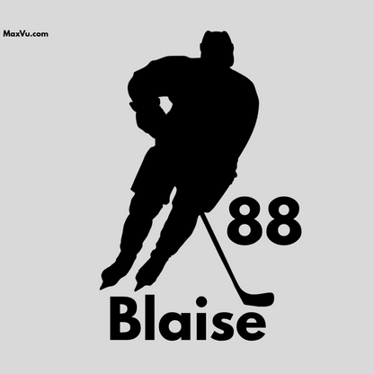 Hockey Player Skating Wall Decal