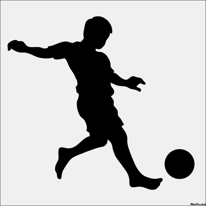 Soccer Boy Kicking Pose Personalized Wall Graphic (Name & Number)