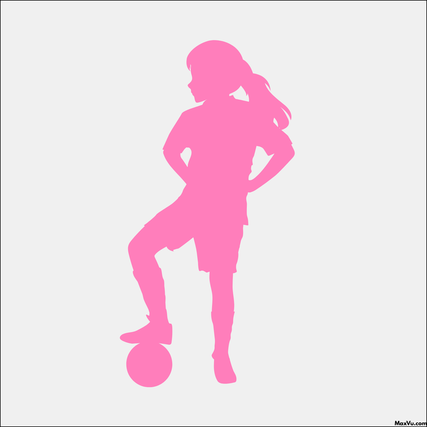 Custom Soccer Girl Wall Graphic – Foot on Ball Pose with Name & Number