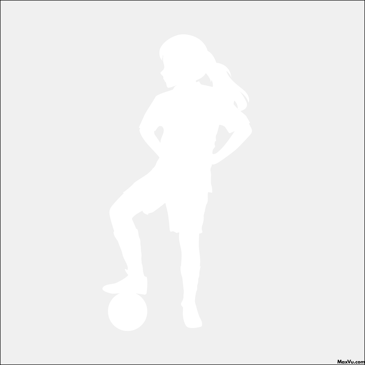 Custom Soccer Girl Wall Graphic – Foot on Ball Pose with Name & Number