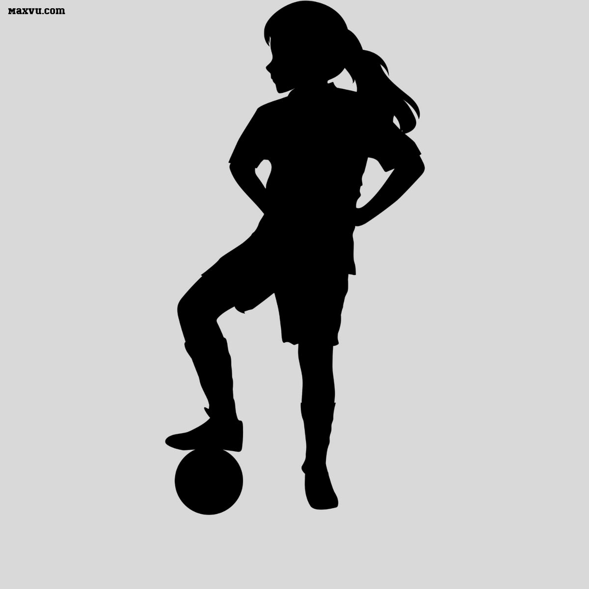 Custom Soccer Girl Wall Graphic – Foot on Ball Pose with Name & Number