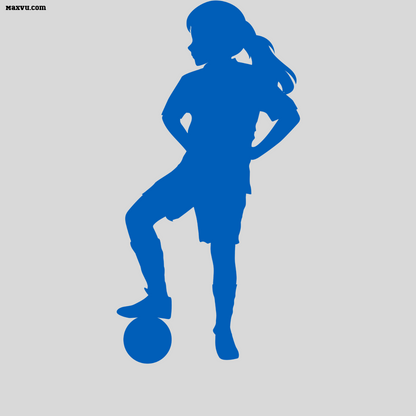 Custom Soccer Girl Wall Graphic – Foot on Ball Pose with Name & Number