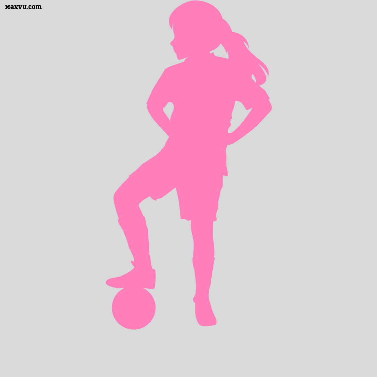 Custom Soccer Girl Wall Graphic – Foot on Ball Pose with Name & Number