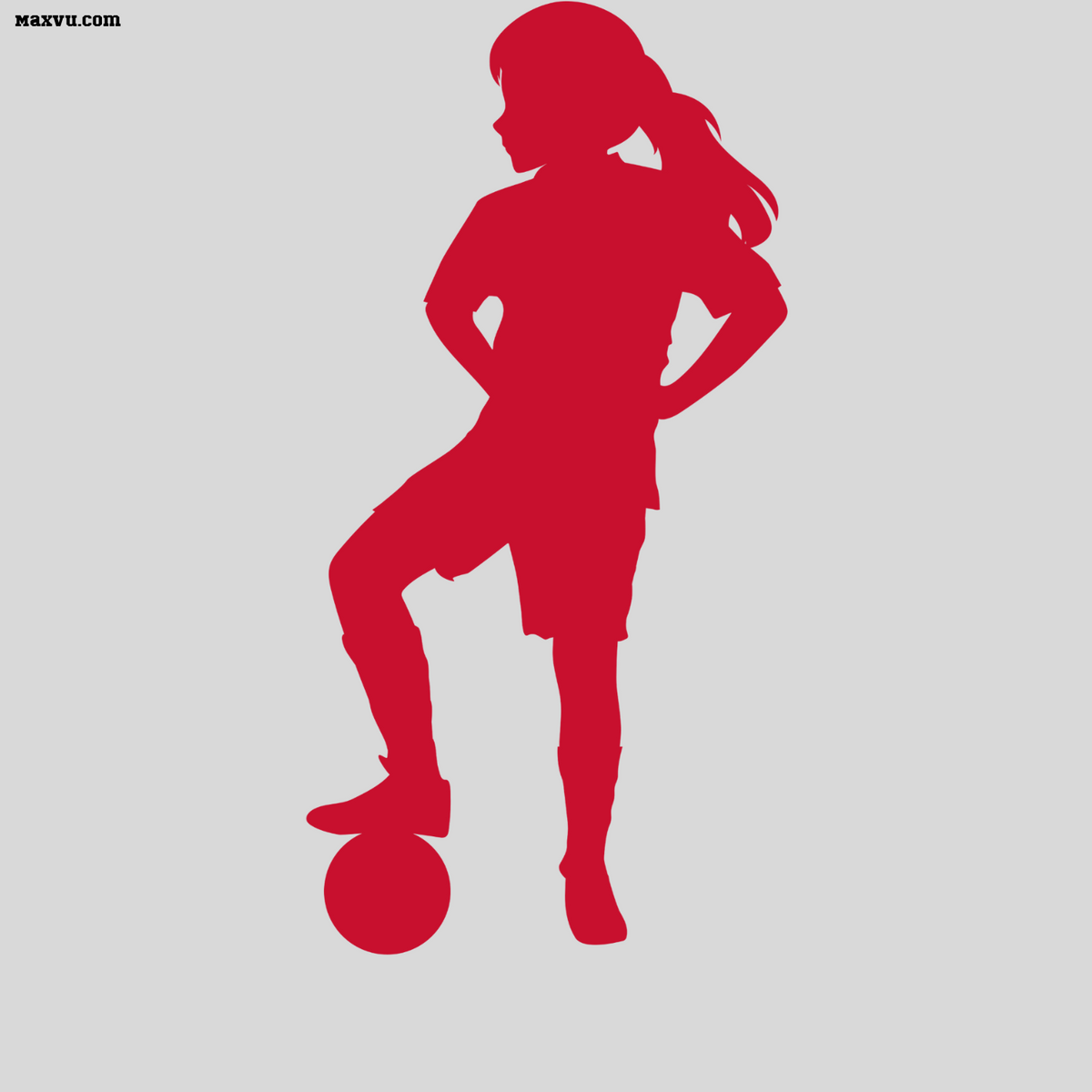 Custom Soccer Girl Wall Graphic – Foot on Ball Pose with Name & Number