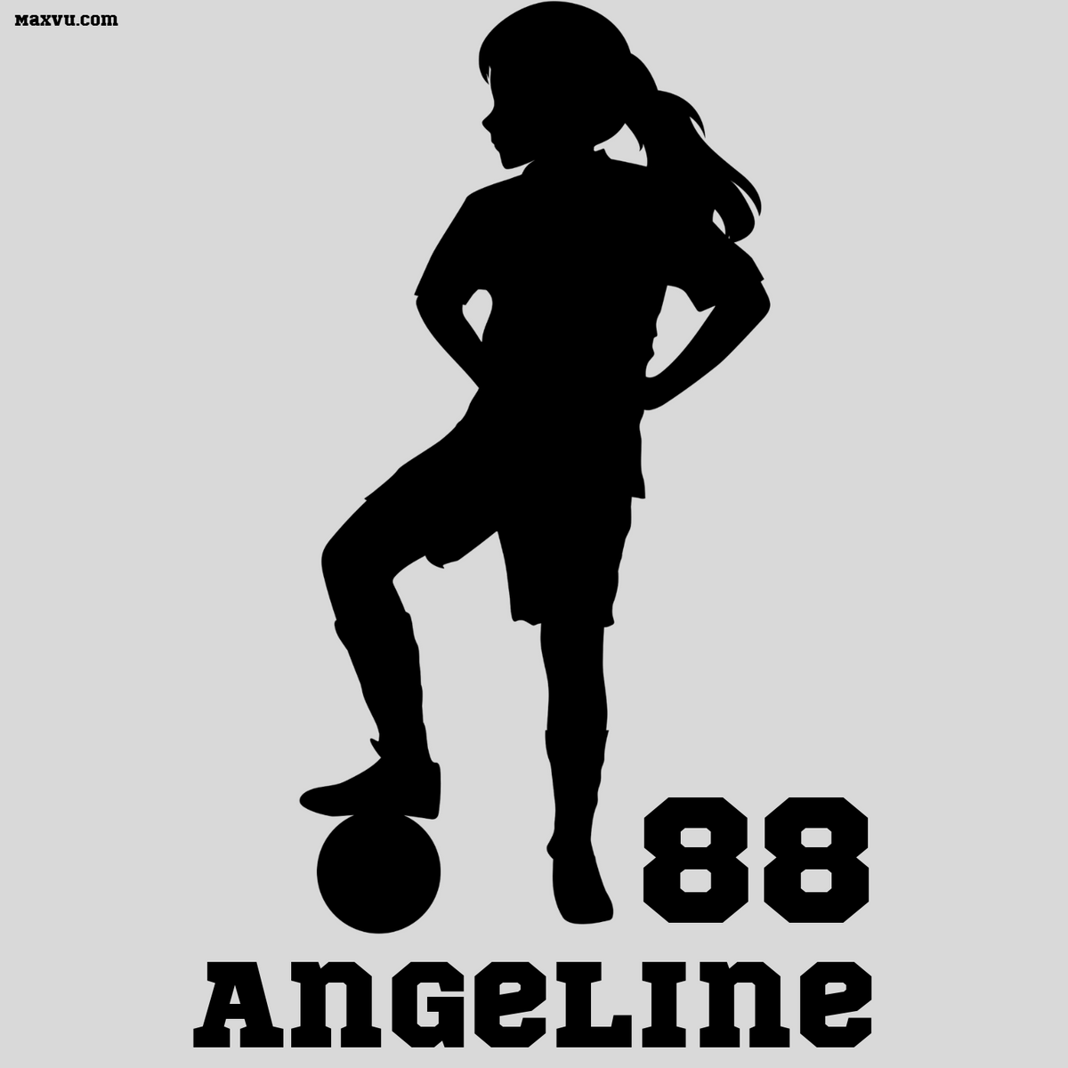 Custom Soccer Girl Wall Graphic – Foot on Ball Pose with Name & Number