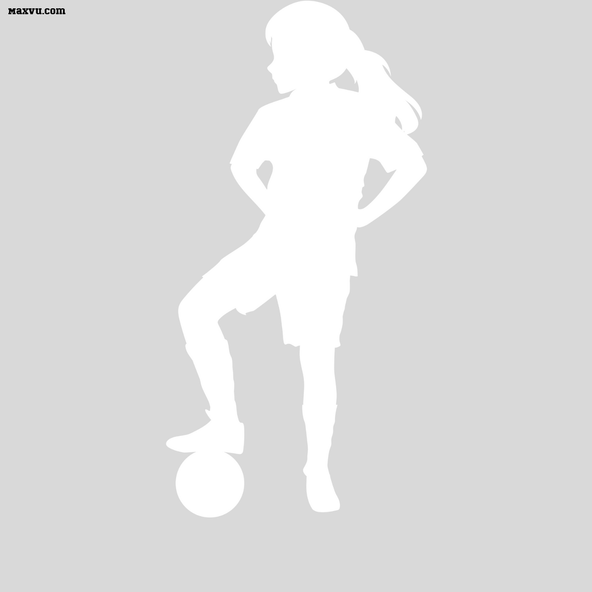 Custom Soccer Girl Wall Graphic – Foot on Ball Pose with Name & Number