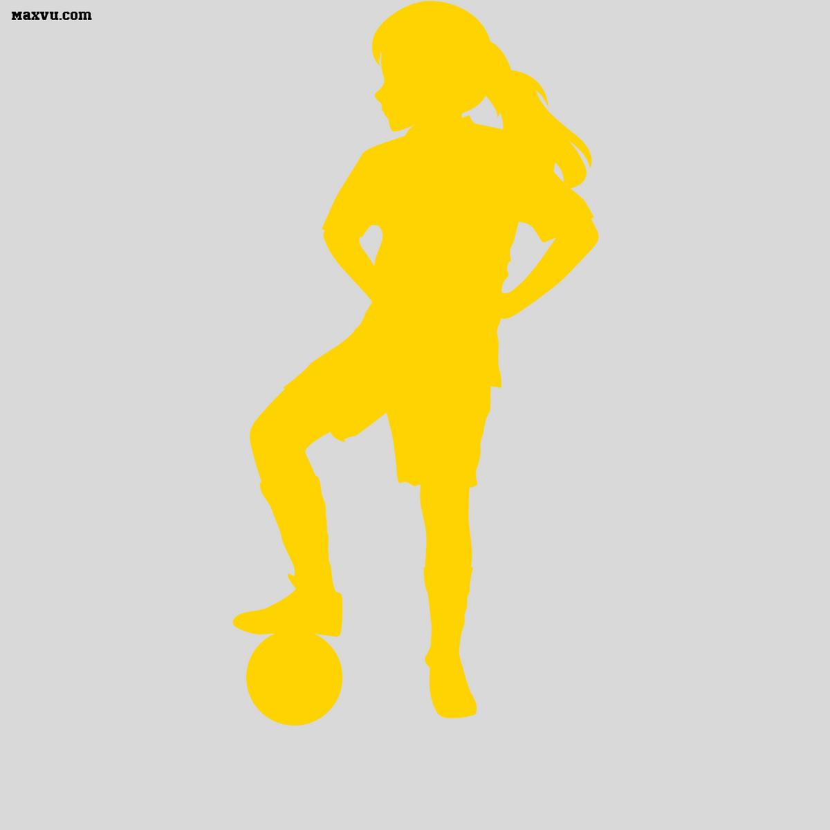 Custom Soccer Girl Wall Graphic – Foot on Ball Pose with Name & Number